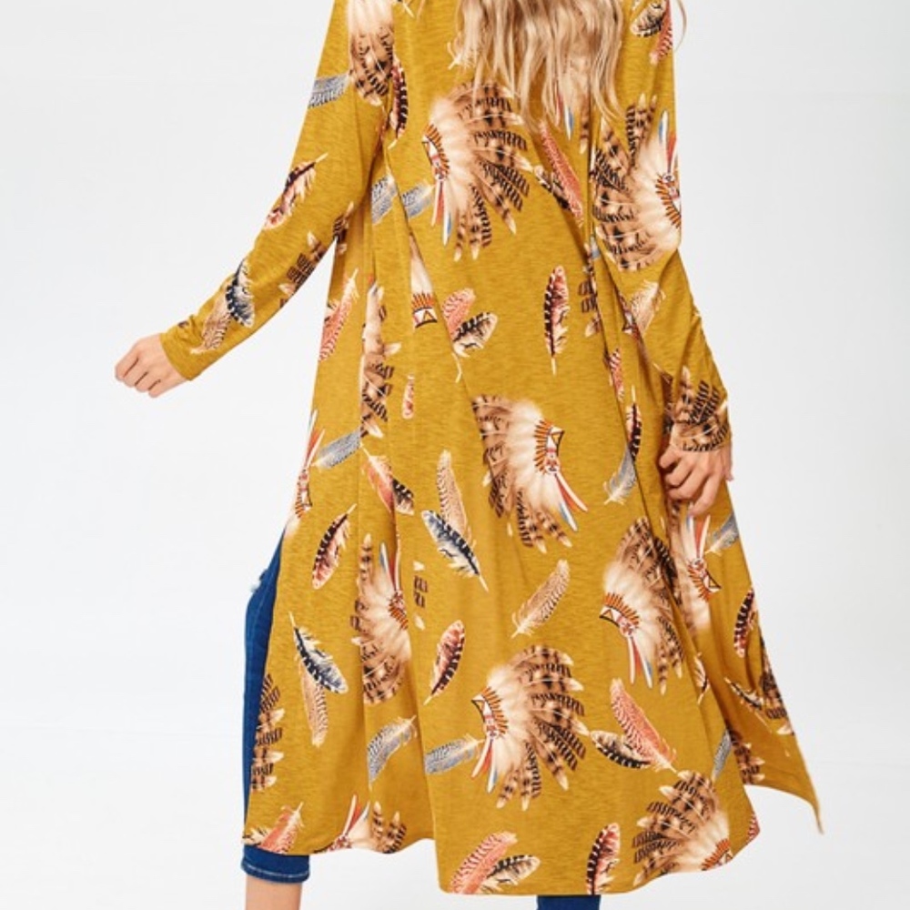 Montana Skies Long Open Front Cardigan Duster